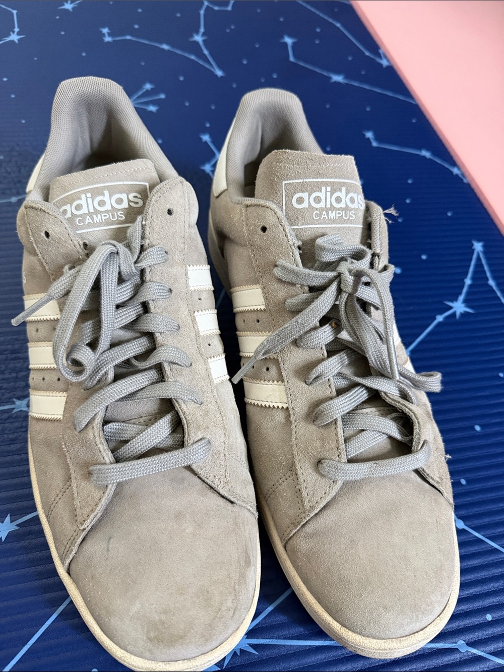 adidas Campus Suede Sneakers in Gray with White Stripes